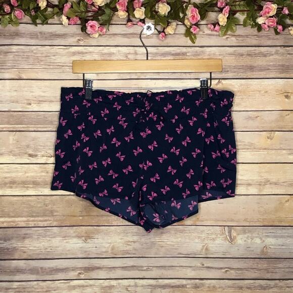 🌷5 for $25 Aerie Pink Bow Pajama Shorts - Picture 1 of 8